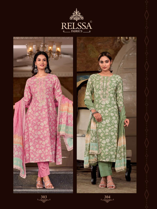 Relssa Fabrics Odhani Vol 3 Masakali Embroidered Dress Material