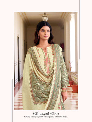 Relssa Fabrics Rooz Vol 2 Fancy Muslin Embroidered Dress Material