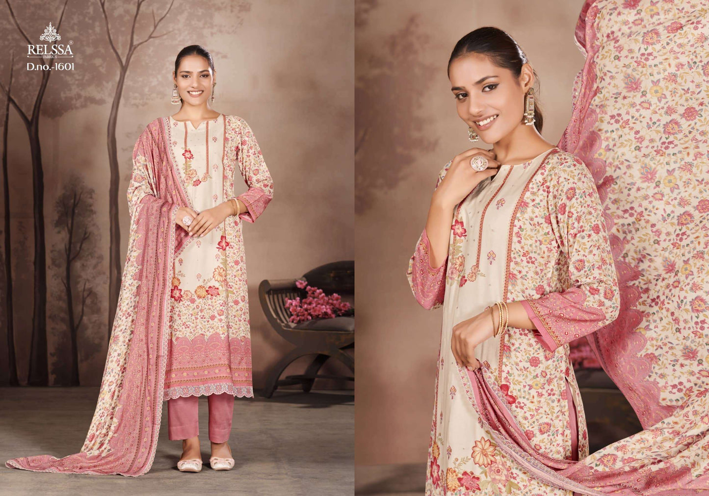 Relssa Fabrics Rubina Vol 16 Premium Cotton Dress Material