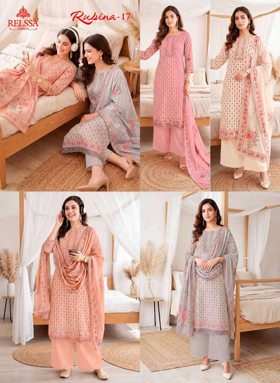 Relssa Fabrics Rubina Vol 17 Superior Cotton Dress Material