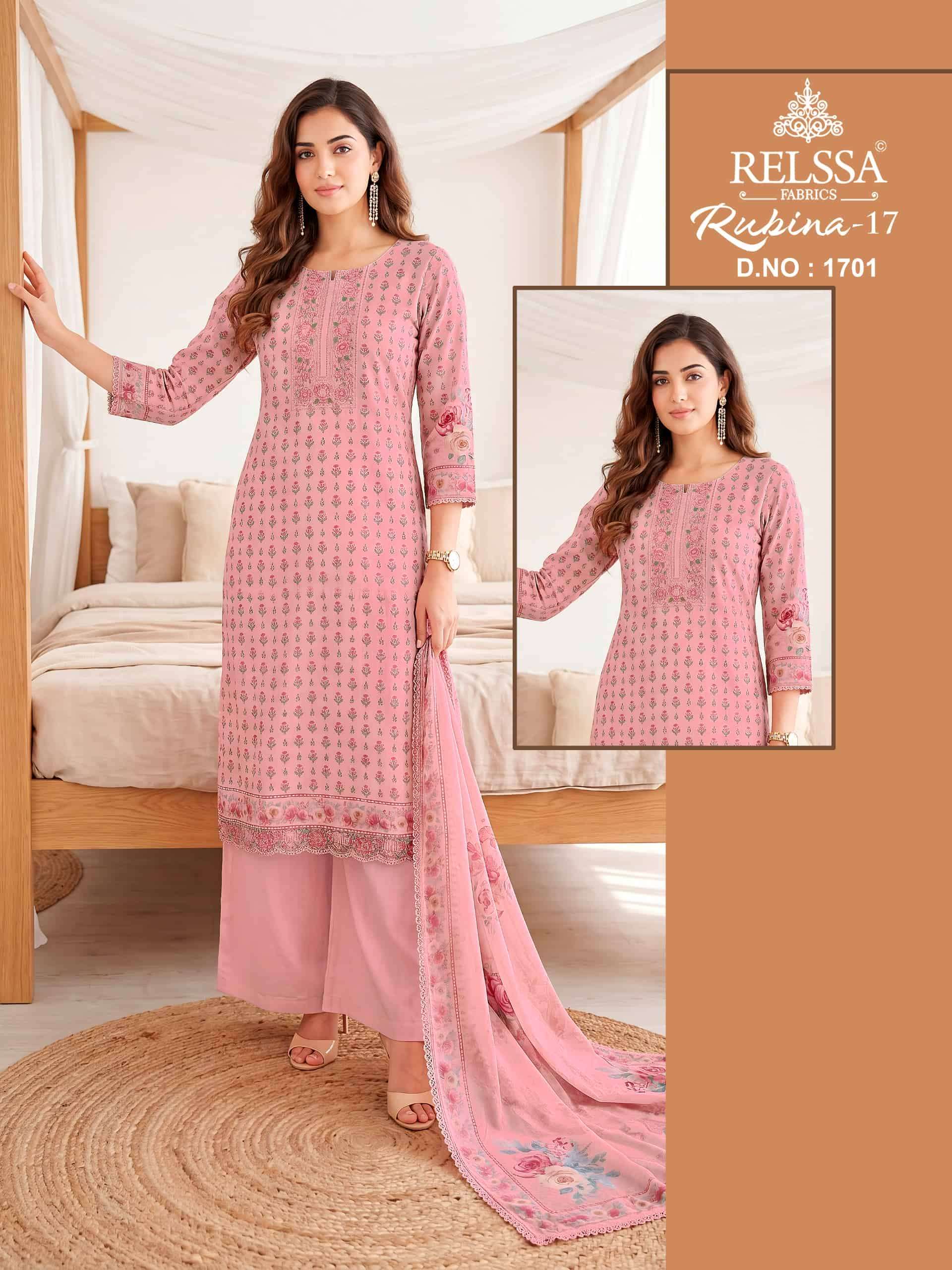 Relssa Fabrics Rubina Vol 17 Superior Cotton Dress Material
