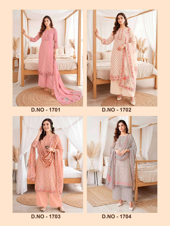 Relssa Fabrics Rubina Vol 17 Superior Cotton Dress Material