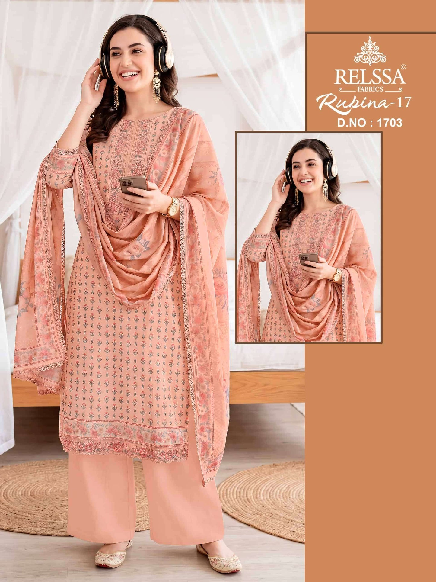 Relssa Fabrics Rubina Vol 17 Superior Cotton Dress Material