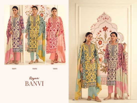 Reyna Fabrics Banvi Bemberg Cotton Dress Material - Amrah Wholesale