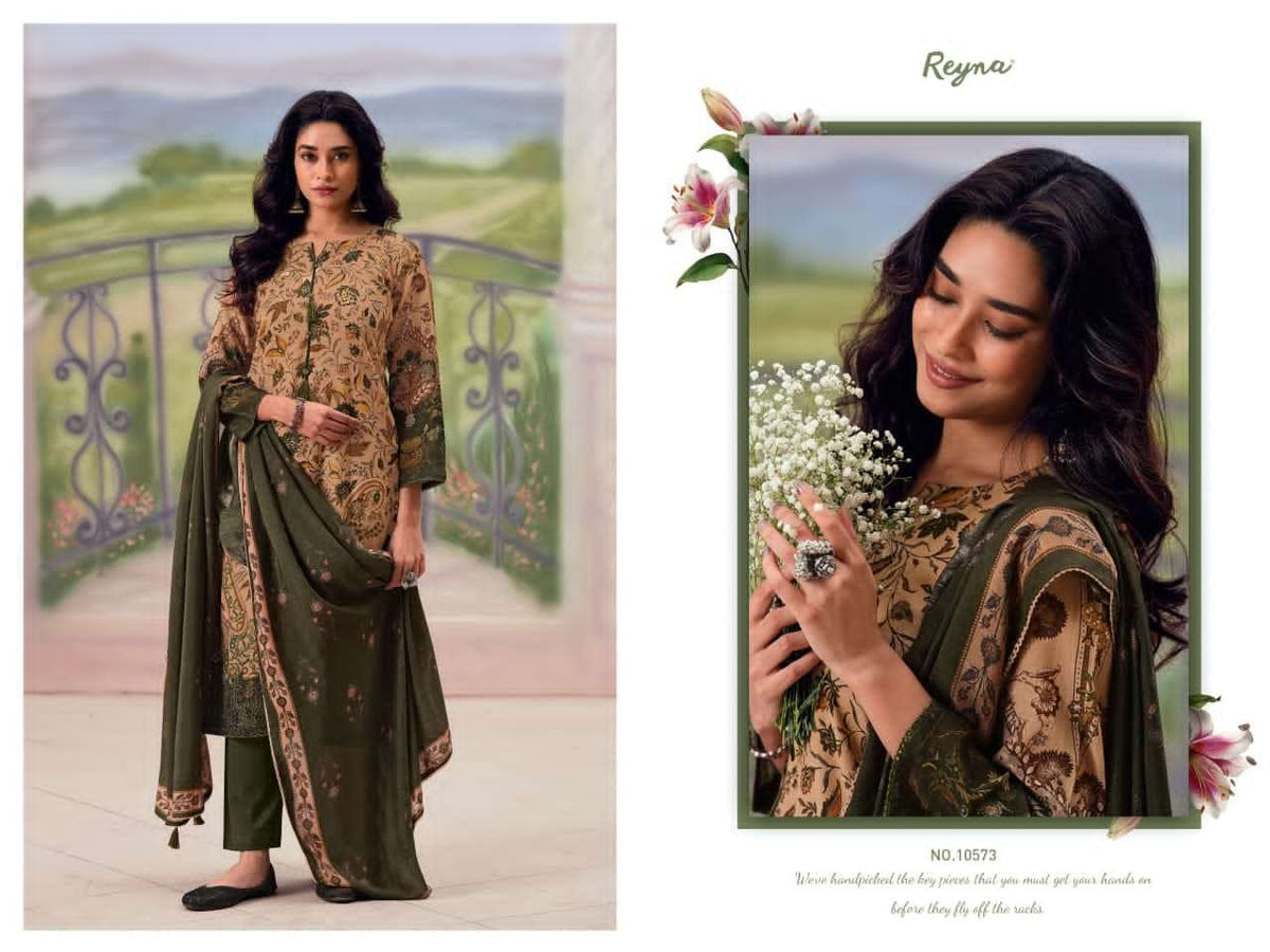 Reyna Fabrics Jugnu Premium Pure Banarasi Mal Dress Material - Amrah Wholesale