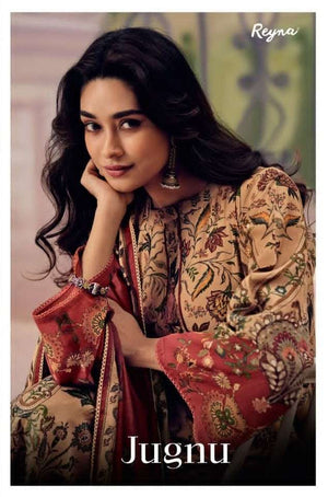 Reyna Fabrics Jugnu Premium Pure Banarasi Mal Dress Material