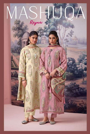 Reyna Fabrics Mashuqa Premium Pure Corduroy Digital Print Dress Material