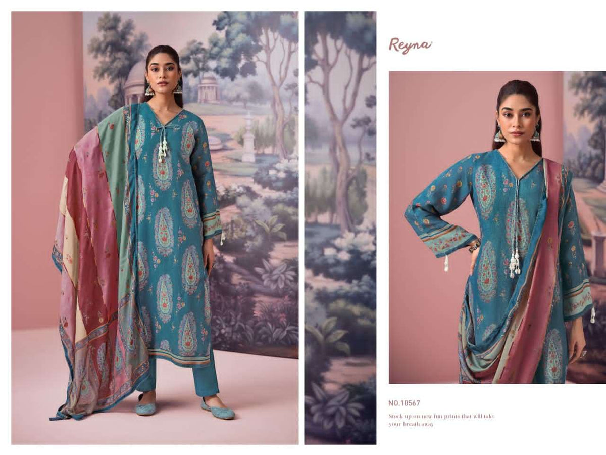 Reyna Fabrics Mashuqa Pure Linen Pakistani Suit - Amrah Wholesale