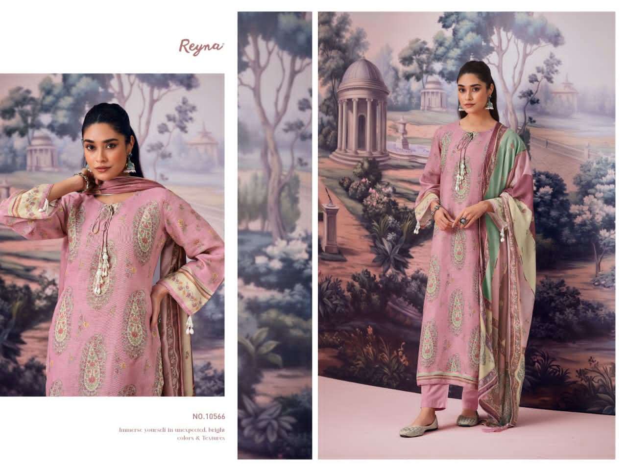 Reyna Fabrics Mashuqa Pure Linen Pakistani Suit - Amrah Wholesale