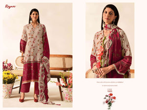 Reyna Fabrics Samah Pure Muslin Dress Material