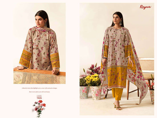 Reyna Fabrics Samah Pure Muslin Dress Material