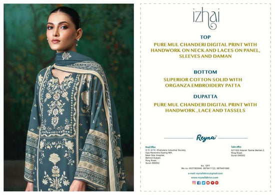 Reyna Fabrics Izhai Pure Mal Chanderi Dress Material