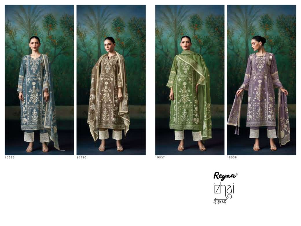 Reyna Fabrics Izhai Pure Mal Chanderi Dress Material