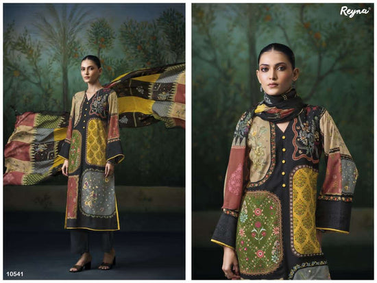 Reyna Fabrics Sunehri Digital Printed Designer Dress Material