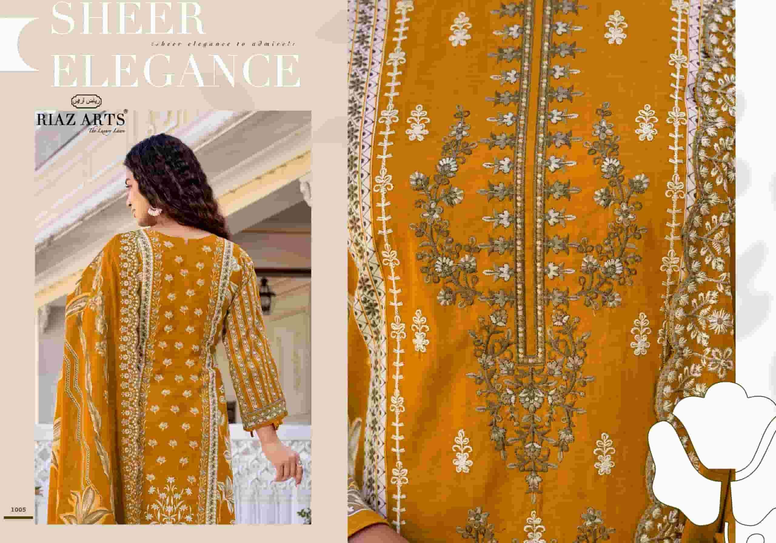 Riaz Arts Abu Rehan Exclusive Lawn Cotton Embroidery Suit