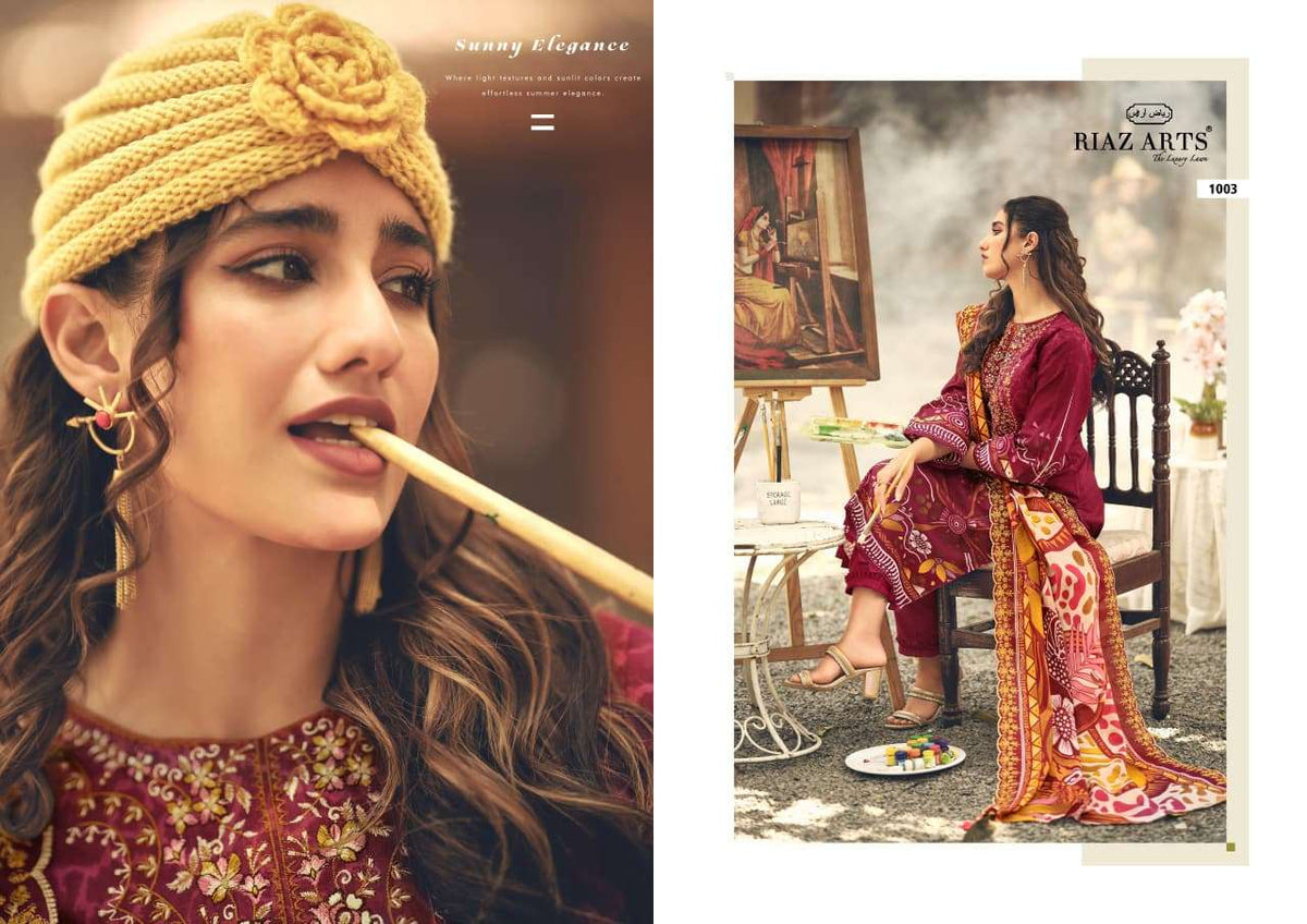 Riaz Arts Abu Saeed Readymade Cotton 3 Piece Suit - Amrah Wholesale
