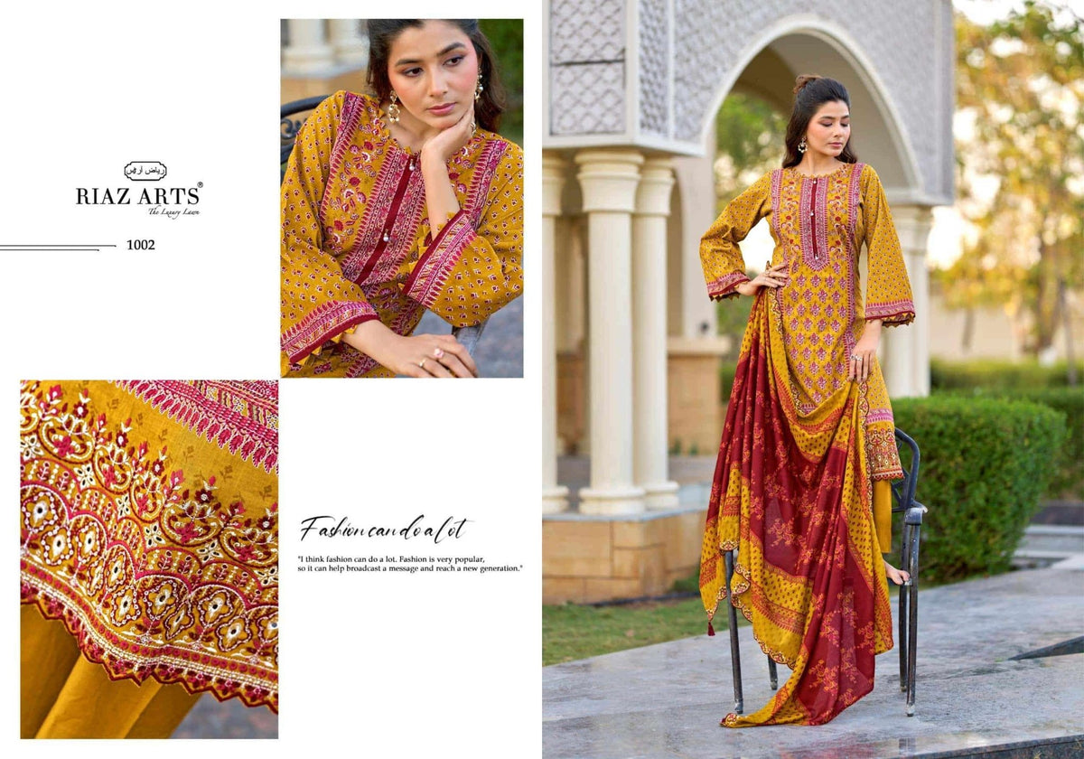 Riaz Arts Bin Saeed Vol 16 Cotton Pakistani Suit - Amrah Wholesale