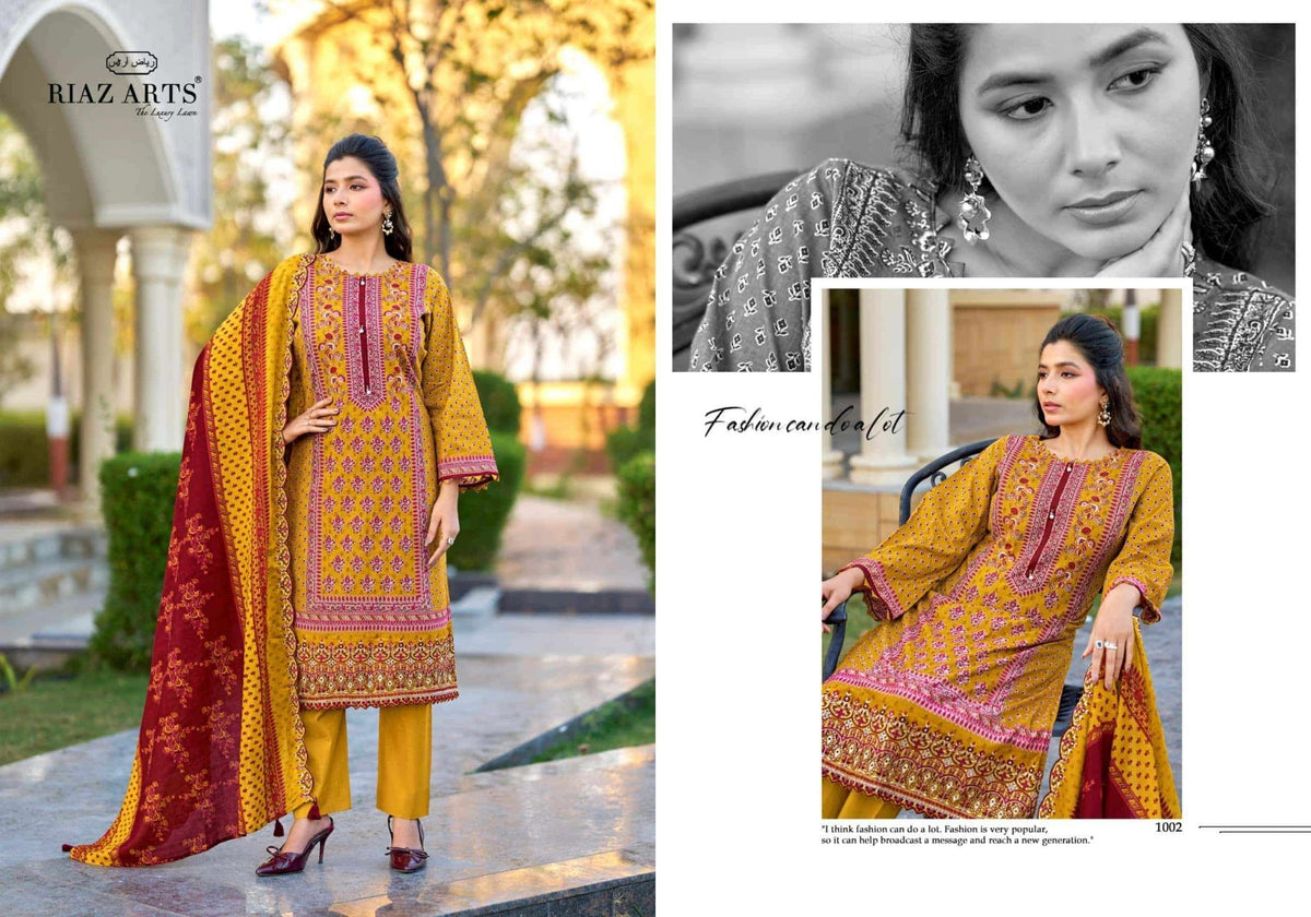 Riaz Arts Bin Saeed Vol 16 Cotton Pakistani Suit - Amrah Wholesale