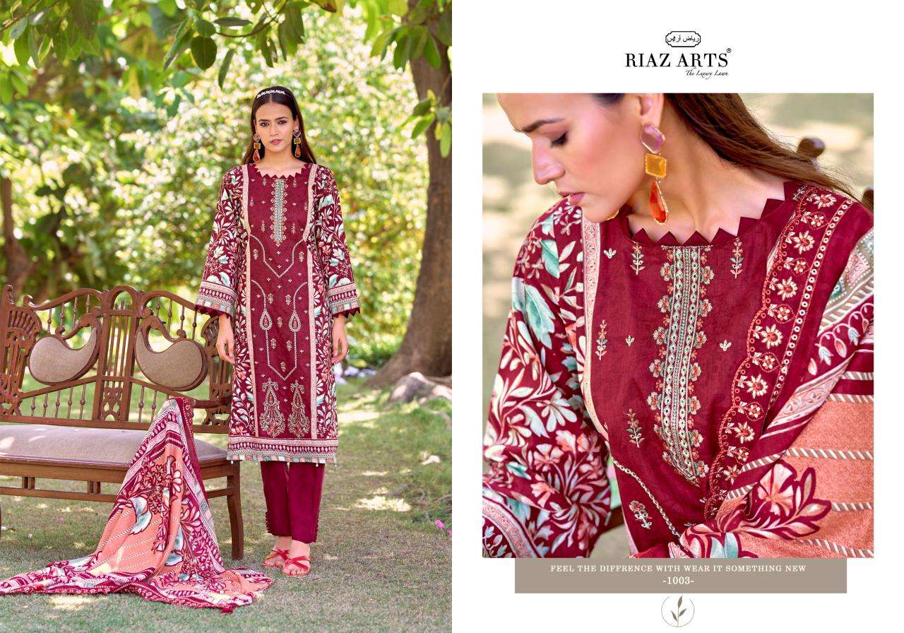 RIAZ ARTS BIN SAEED VOL-17 Cambric Cotton Embroidered Dress Material