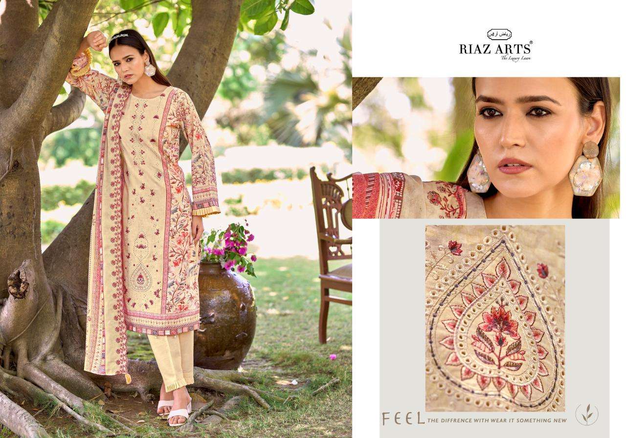 RIAZ ARTS BIN SAEED VOL-17 Cambric Cotton Embroidered Dress Material