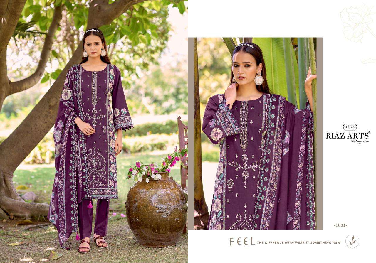 RIAZ ARTS BIN SAEED VOL-17 Cambric Cotton Embroidered Dress Material