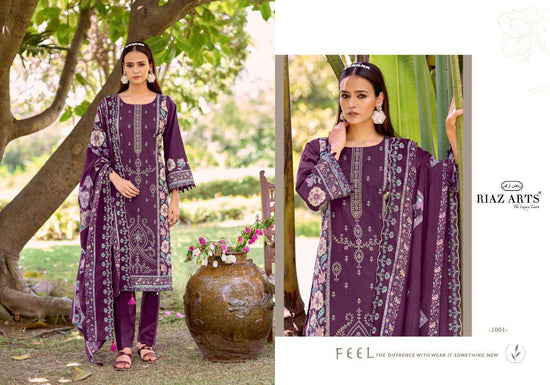 RIAZ ARTS BIN SAEED VOL-17 Cambric Cotton Embroidered Dress Material