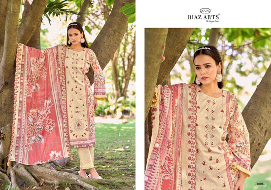 RIAZ ARTS BIN SAEED VOL-17 Cambric Cotton Embroidered Dress Material