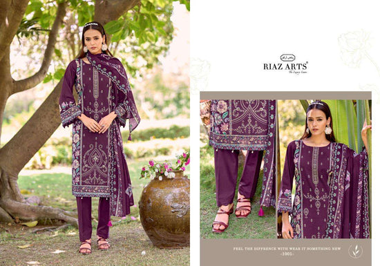 RIAZ ARTS BIN SAEED VOL-17 Cambric Cotton Embroidered Dress Material