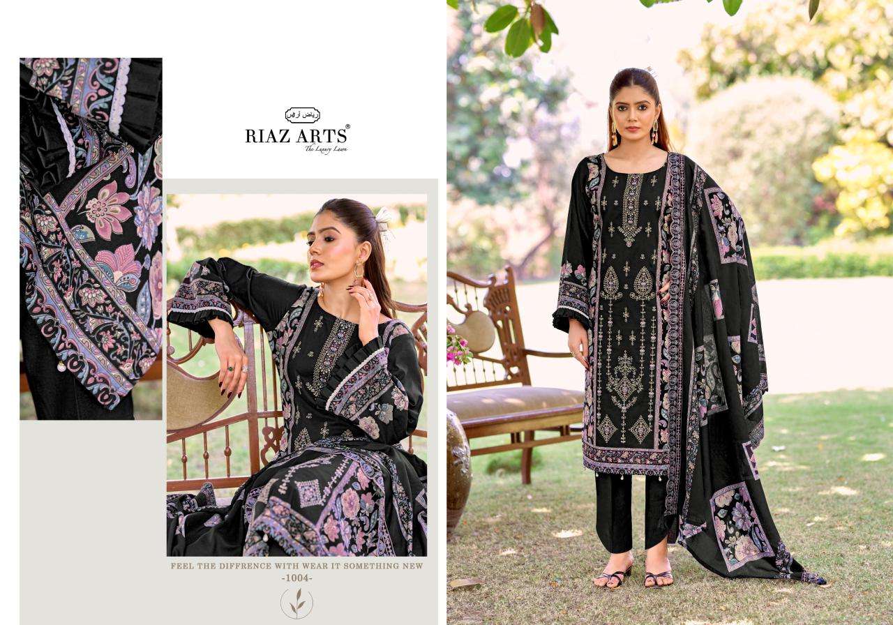 RIAZ ARTS BIN SAEED VOL-17 Cambric Cotton Embroidered Dress Material
