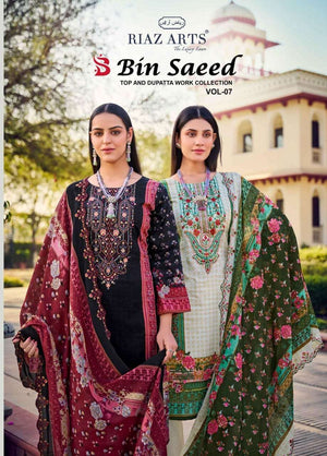 Riaz Arts Bin Saeed Vol 7 Pure Cotton Dress Material Collection
