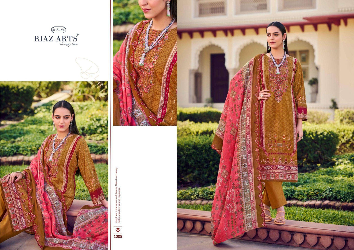 Riaz Arts Bin Saeed Vol 7 Pure Cotton Dress Material Collection - Amrah Wholesale