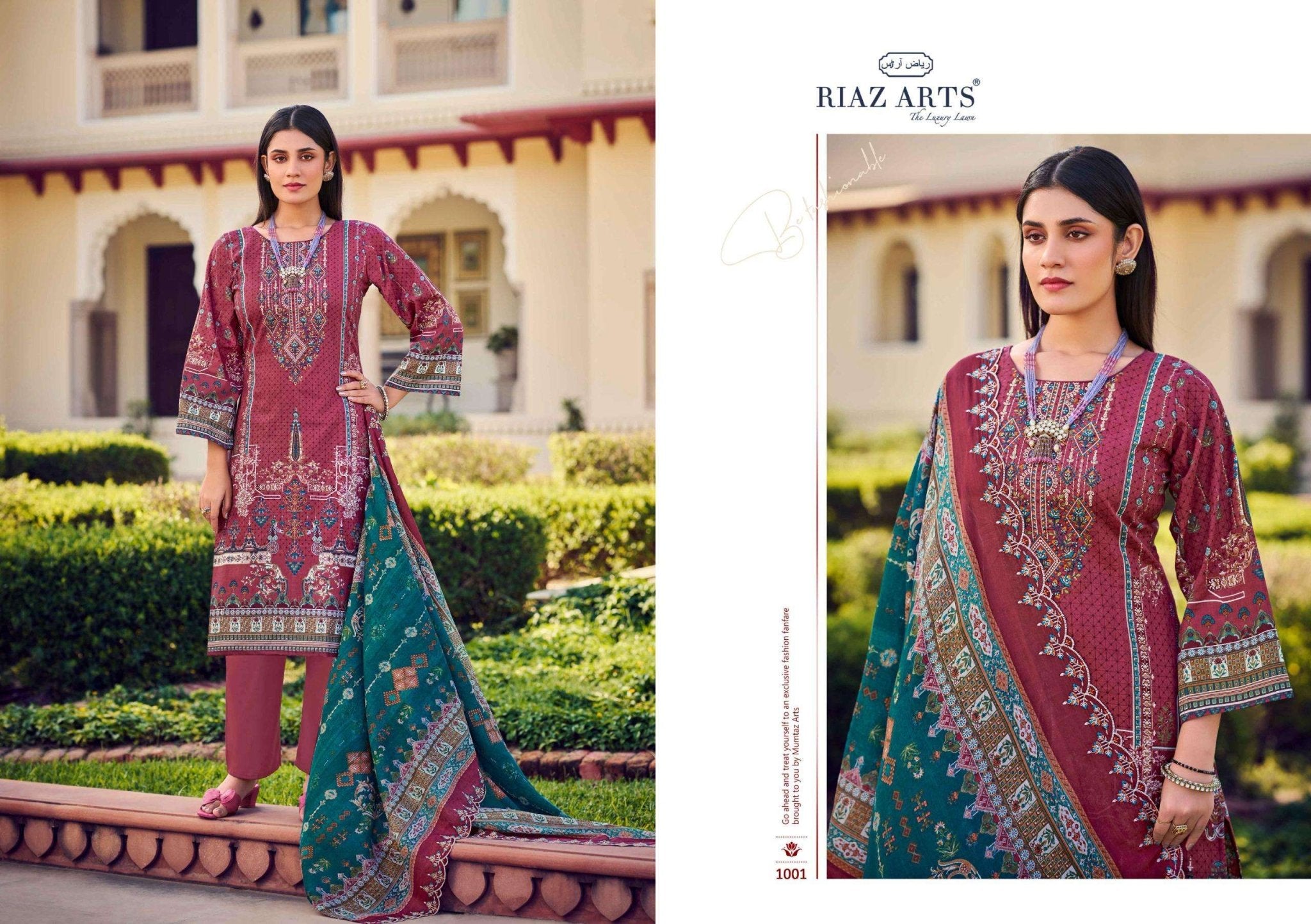 Riaz Arts Bin Saeed Vol 7 Pure Cotton Dress Material Collection - Amrah Wholesale