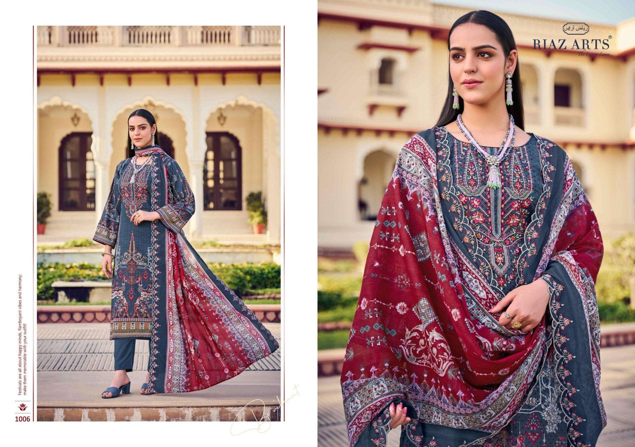Riaz Arts Bin Saeed Vol 7 Pure Cotton Dress Material Collection - Amrah Wholesale