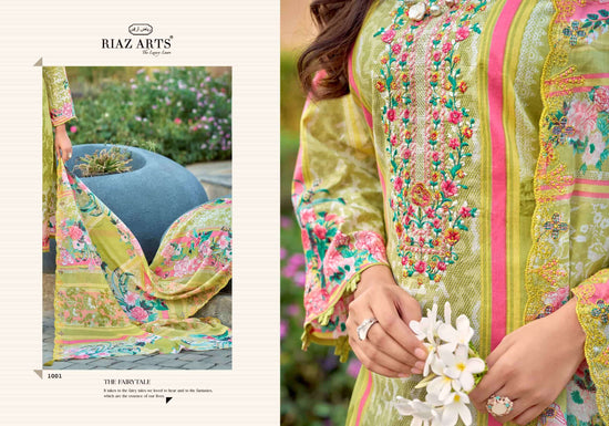 Riaz Arts Humdum Lawn Cotton Borror Embroidery Pakistani Suit