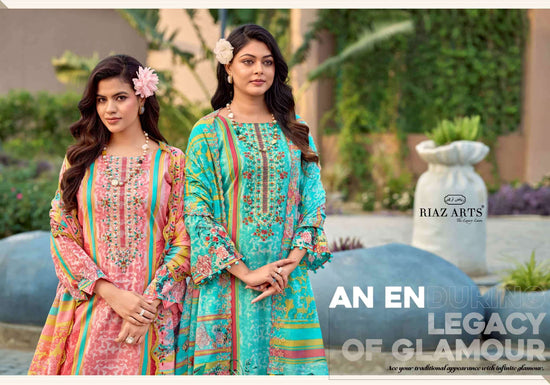 Riaz Arts Humdum Lawn Cotton Borror Embroidery Pakistani Suit