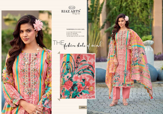Riaz Arts Humdum Lawn Cotton Borror Embroidery Pakistani Suit