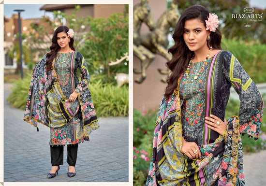 Riaz Arts Humdum Lawn Cotton Borror Embroidery Pakistani Suit