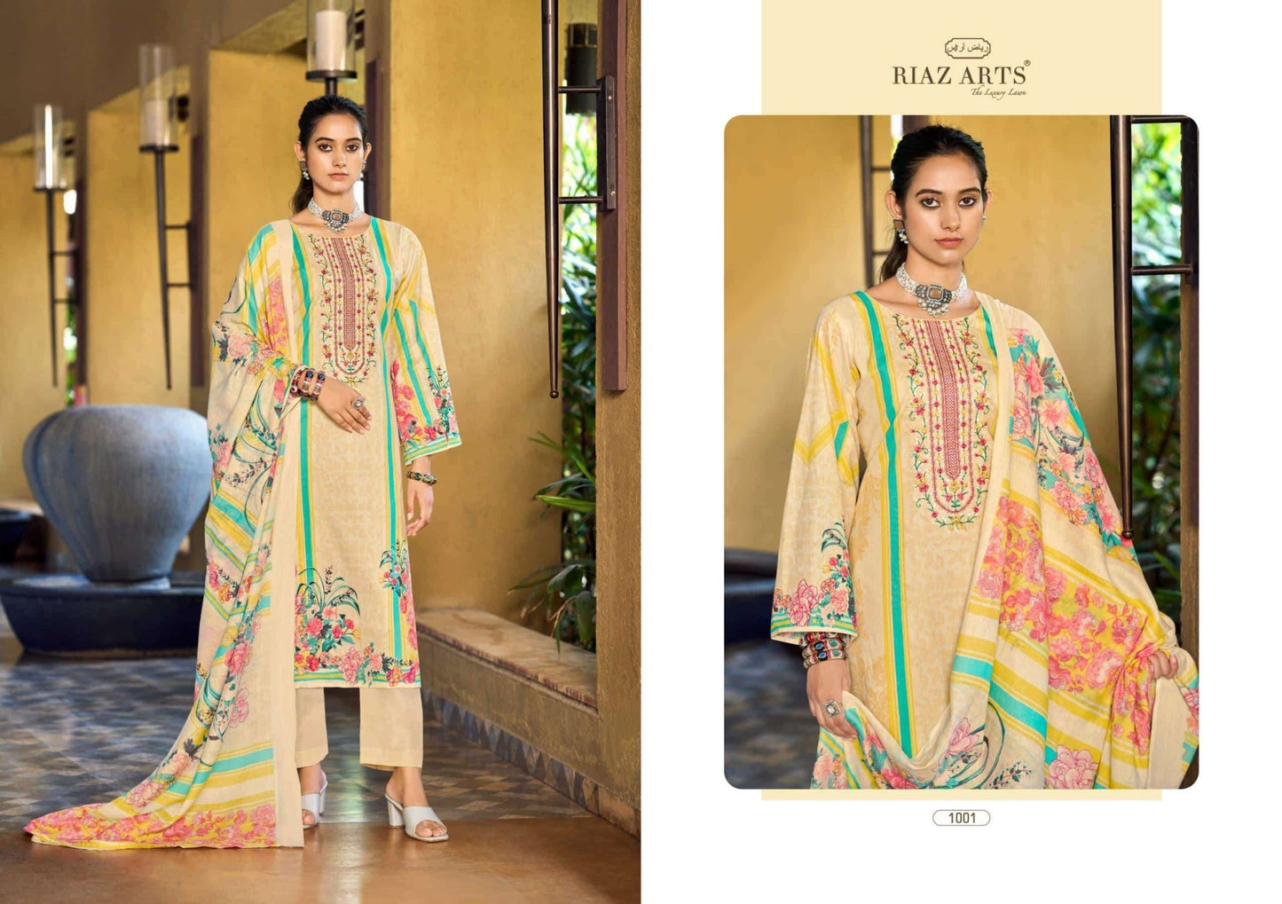 Riaz Arts Musafir Vol 33 Cotton Cambric Lawn Dress Material - Amrah Wholesale