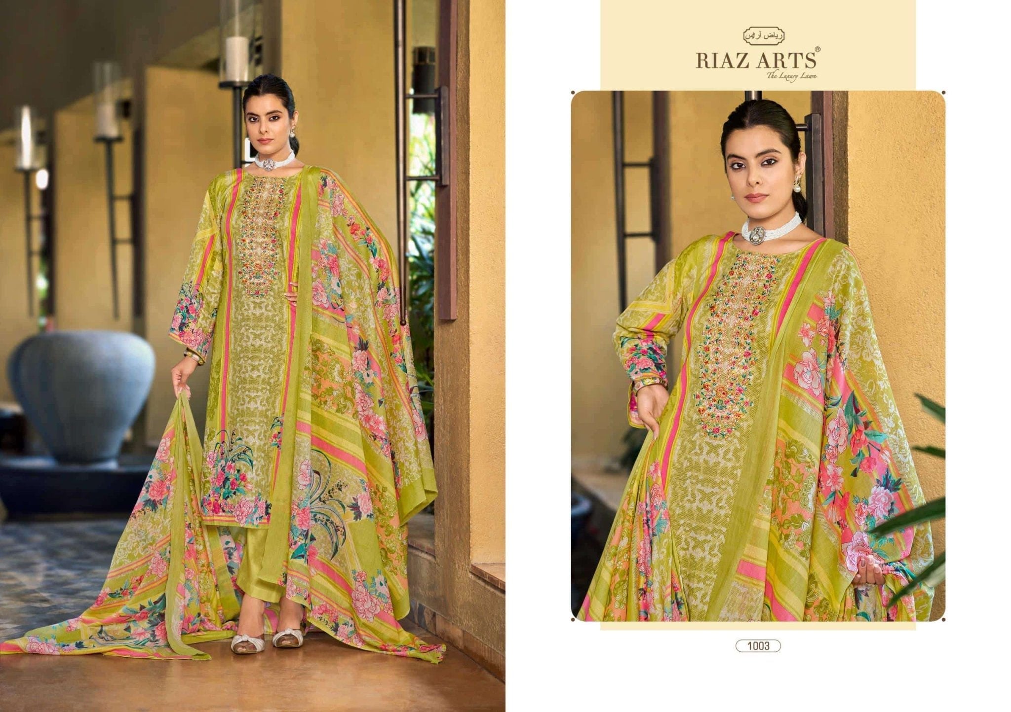 Riaz Arts Musafir Vol 33 Cotton Cambric Lawn Dress Material - Amrah Wholesale
