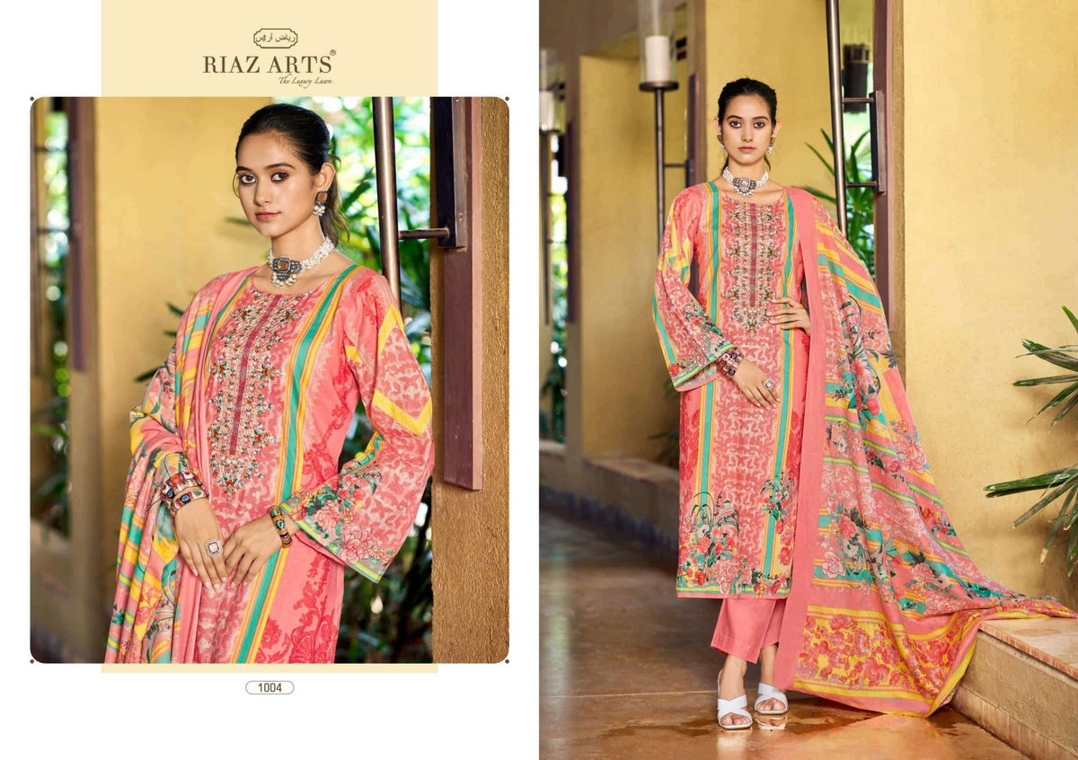 Riaz Arts Musafir Vol 33 Cotton Cambric Lawn Dress Material - Amrah Wholesale