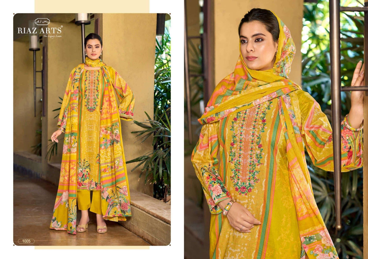 Riaz Arts Musafir Vol 33 Cotton Cambric Lawn Dress Material - Amrah Wholesale