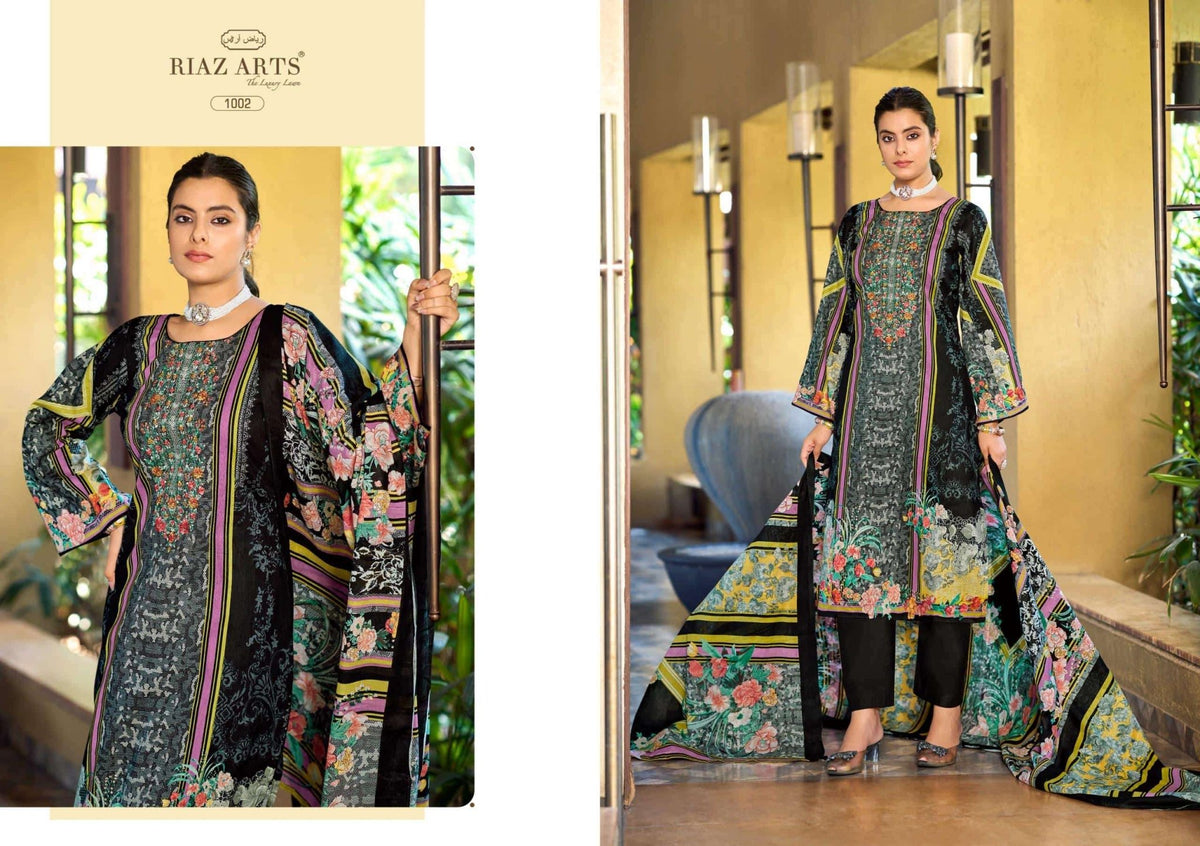 Riaz Arts Musafir Vol 33 Cotton Cambric Lawn Dress Material - Amrah Wholesale