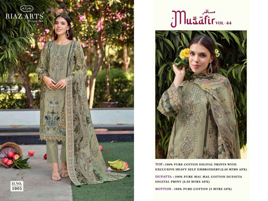 Riaz Arts Musafir Vol 44 Pure Cotton Dress Material - Amrah Wholesale