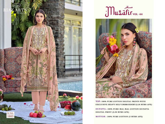 Riaz Arts Musafir Vol 44 Pure Cotton Dress Material - Amrah Wholesale