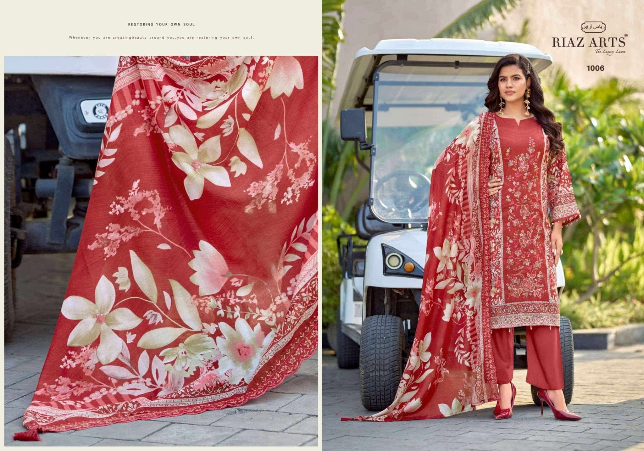 Riaz Arts Nawazish Vol 3 Lawn Cotton Heavy Embroidered Pakistani Suit - Amrah Wholesale