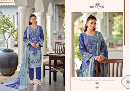 Riaz Arts Nayra Vol 42 Pure Cotton Embroidered Dress Material - Amrah Wholesale