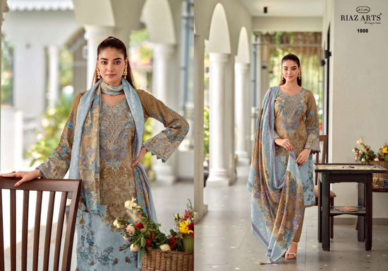 Riaz Arts Nayra Vol 42 Pure Cotton Embroidered Dress Material - Amrah Wholesale