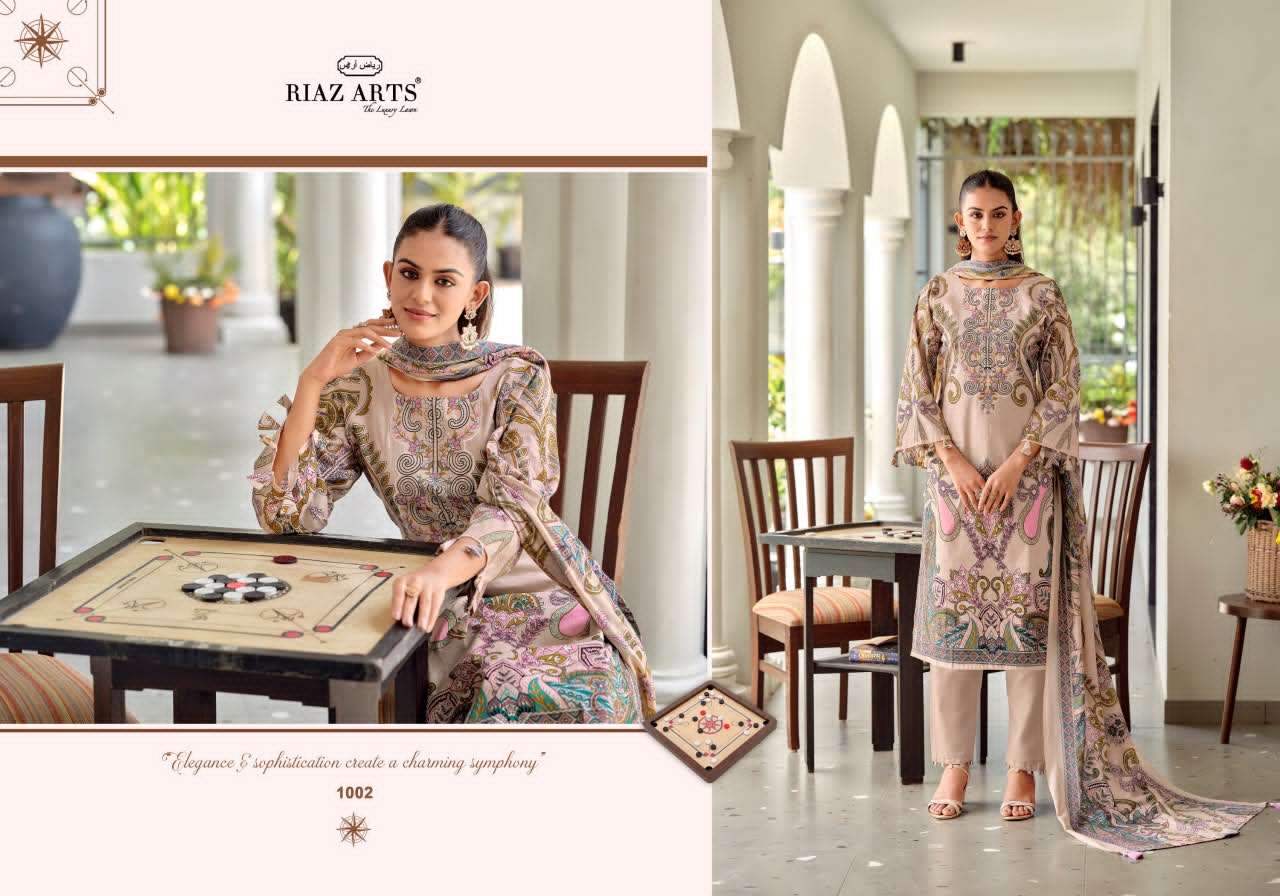 Riaz Arts Nayra Vol 42 Pure Cotton Embroidered Dress Material - Amrah Wholesale