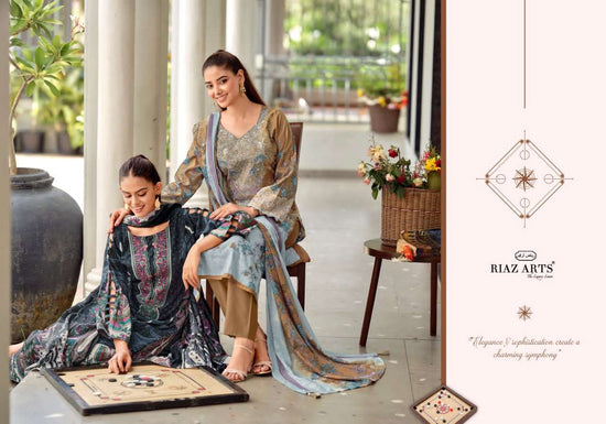 Riaz Arts Nayra Vol 42 Pure Cotton Embroidered Dress Material - Amrah Wholesale