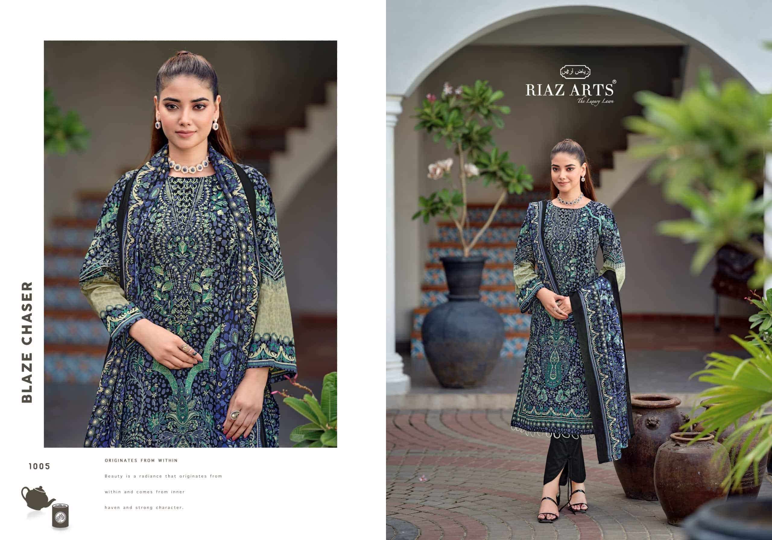 Riaz Arts Nayra Vol 43 Pure Cotton Dress Material